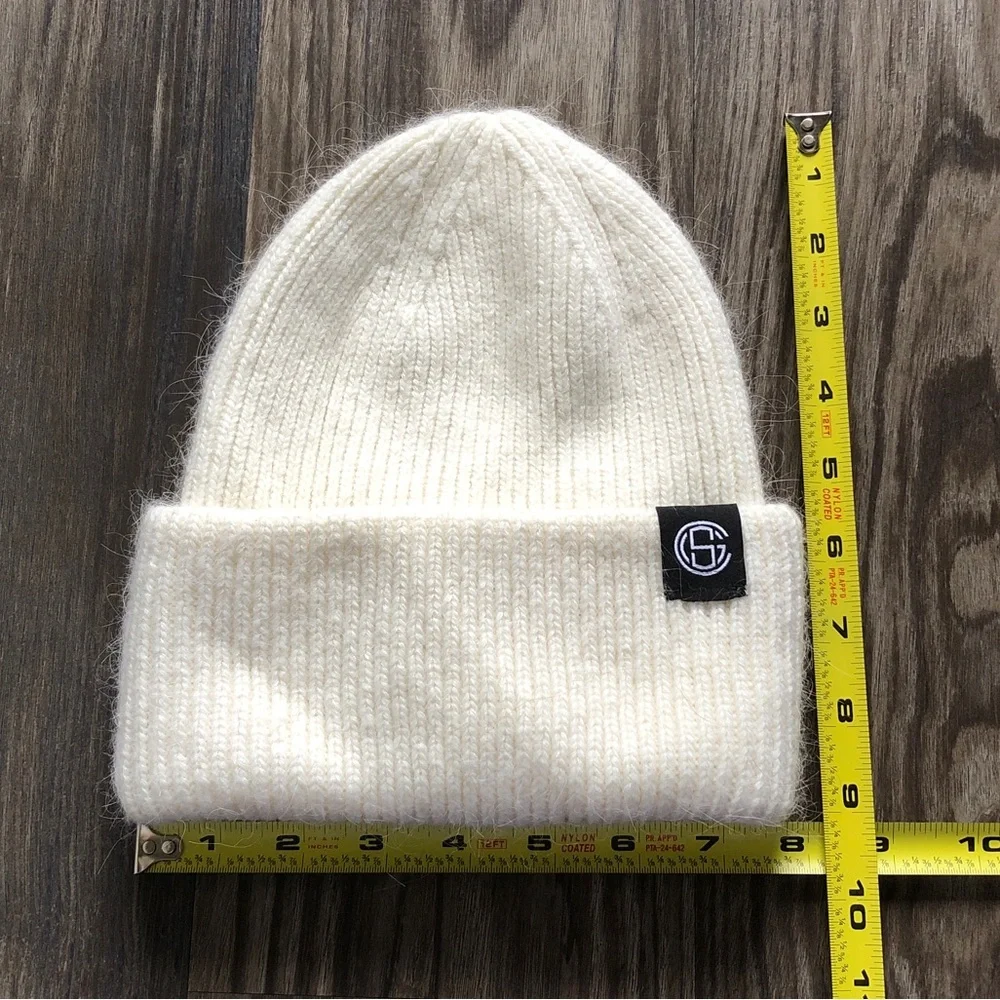 Billy Bamboo Angora Blend Beanie Hat Off White